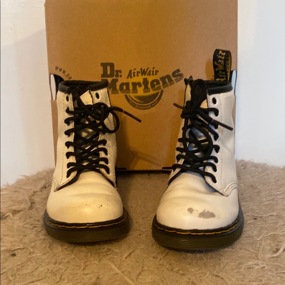 Dr. Martens White Leather Boots